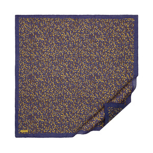 Navy Leopar Print Tencel Scarf - Thumbnail