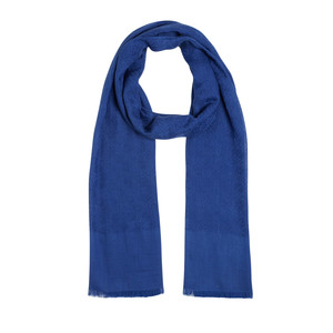 Navy Maze Print Cotton Scarf - Thumbnail