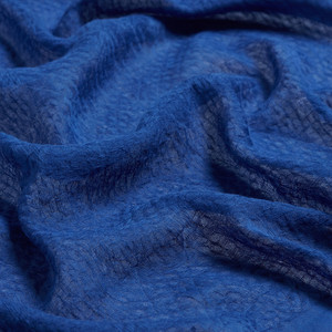 Navy Maze Print Cotton Scarf - Thumbnail