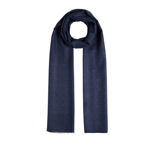 Navy Mini Seljuk Monogram Scarf - Thumbnail