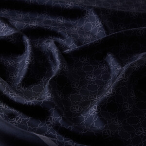 Navy Mini Seljuk Monogram Silk Twill Scarf - Thumbnail