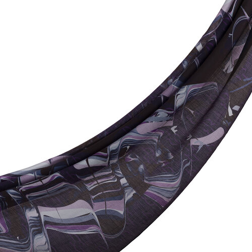 Navy Mink Marble Flow Tencel Scarf