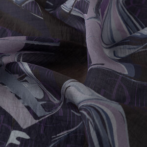 Navy Mink Marble Flow Tencel Scarf - Thumbnail