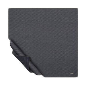 Navy Mink Striped Cotton Scarf - Thumbnail