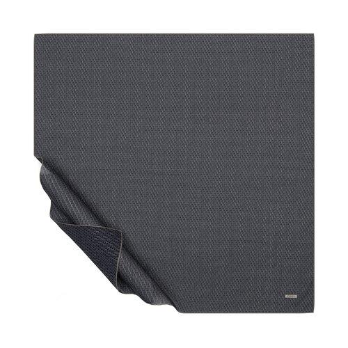 Navy Mink Striped Cotton Scarf