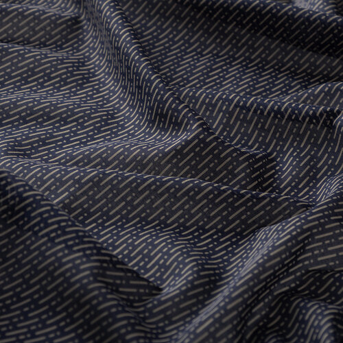 Navy Mink Striped Cotton Scarf