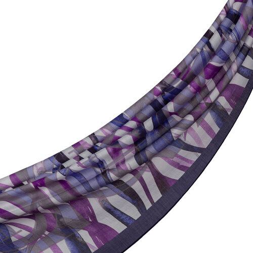 Navy Mono Wave Print Tencel Scarf