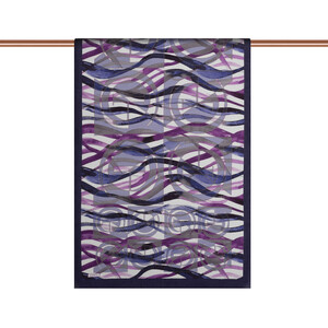 ipekevi - Navy Mono Wave Print Tencel Scarf (1)