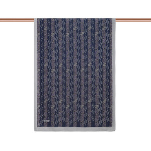 ipekevi - Navy Monogram Print Tencel Şal (1)