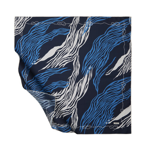 Navy Moss Twill Silk Scarf