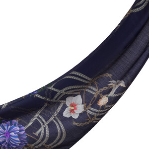 ipekevi - Navy Mystic Garden Print Tencel Scarf