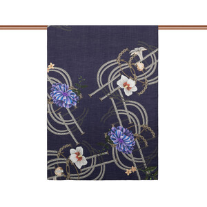 ipekevi - Navy Mystic Garden Print Tencel Scarf (1)