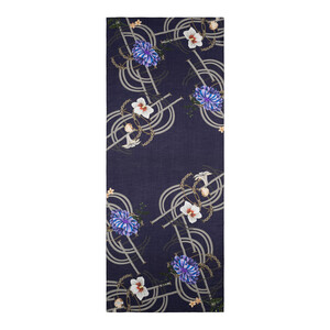 Navy Mystic Garden Print Tencel Scarf - Thumbnail