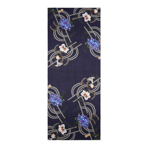 Navy Mystic Garden Print Tencel Scarf