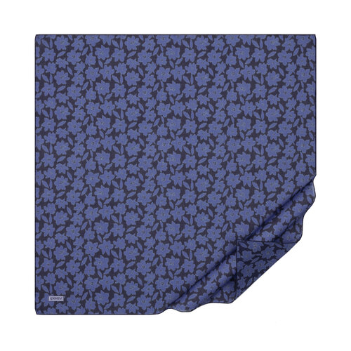 Navy Orange Flower Cotton Scarf