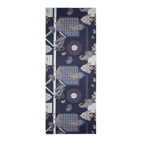 Navy Palace Way Print Tencel Scarf