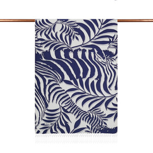 ipekevi - Navy Palm Springs Print Silk Scarf (1)