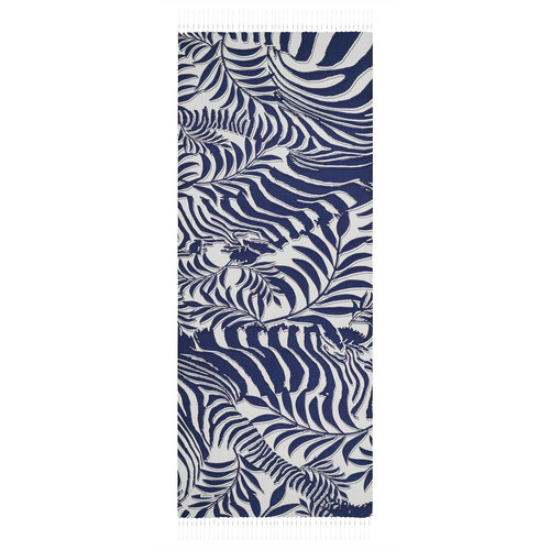 Navy Palm Springs Print Silk Scarf