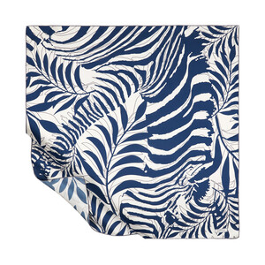 Navy Palm Springs Print Silk Twill Scarf - Thumbnail