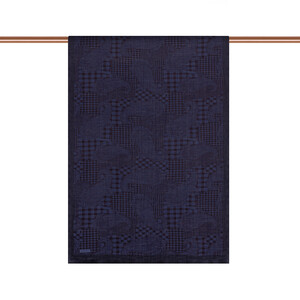 ipekevi - Navy Patchwork Paisley Print Tencel Scarf (1)