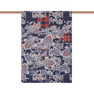 ipekevi - Navy Patchwork Print Tencel Scarf (1)