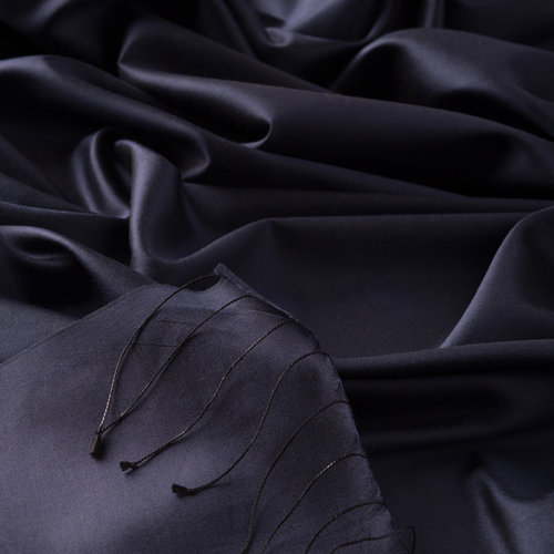 Navy Plain Silk Scarf