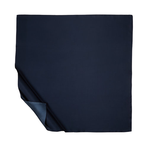 Navy Plain Silk Twill Scarf