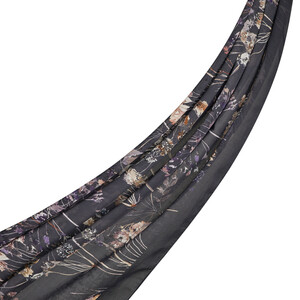 Navy Purple Forest Rose Cotton Scarf - Thumbnail