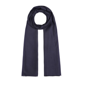 Navy Reversible Cotton Silk Scarf - Thumbnail