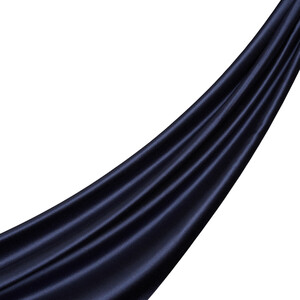 Navy Reversible Silk Neck Scarf - Thumbnail