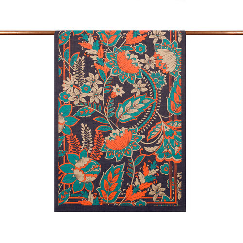 Navy Royal Ivy Pattern Tencel Scarf