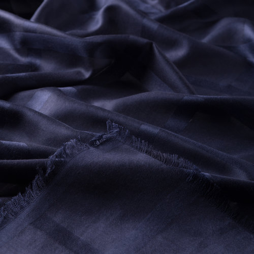 Navy Satin Silk Scarf