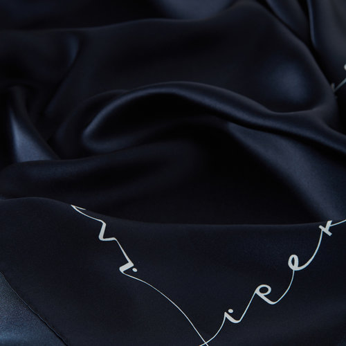 Navy Signature Silk Twill Scarf