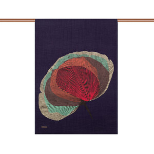ipekevi - Navy Silk Tree Pattern Tencel Scarf (1)
