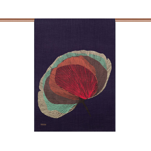 Navy Silk Tree Pattern Tencel Scarf