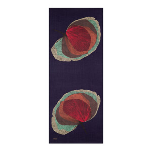 Navy Silk Tree Pattern Tencel Scarf - Thumbnail