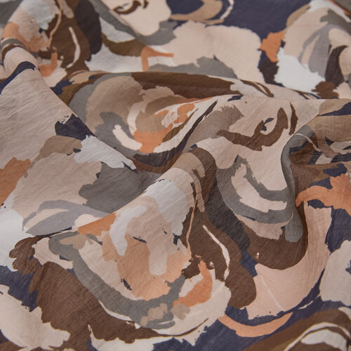 Navy Soulful Blooms Tencel Print Scarf