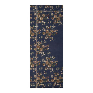Navy Spring Frame Print Tencel Scarf - Thumbnail