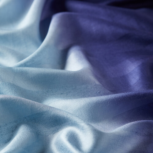 Navy Stone Mono Striped Gradient Silk Scarf