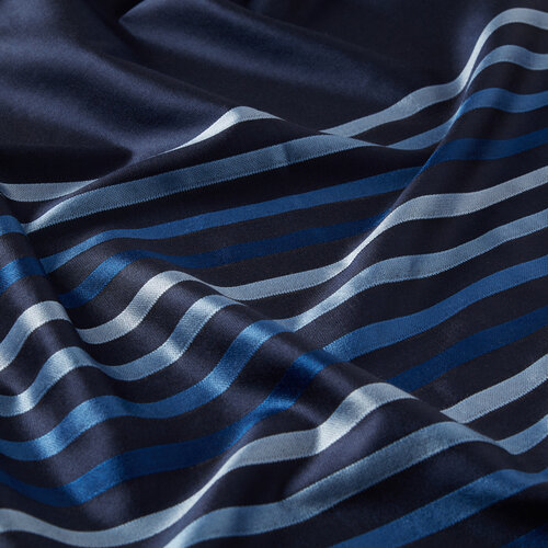 Navy Thin Striped Silk Scarf