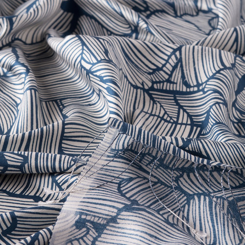 Navy Tree Bark Print Silk Scarf