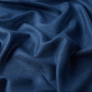 Navy Wool Silk Scarf - Thumbnail