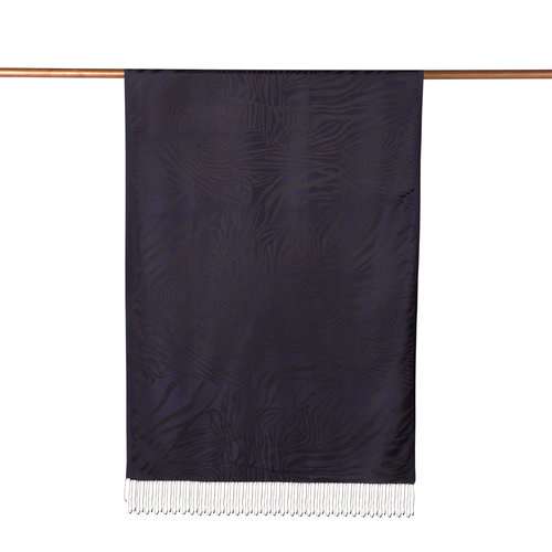 Navy Zebra Jacquard Silk Scarf