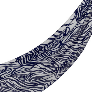 ipekevi - Navy Zebra Print Cotton Scarf