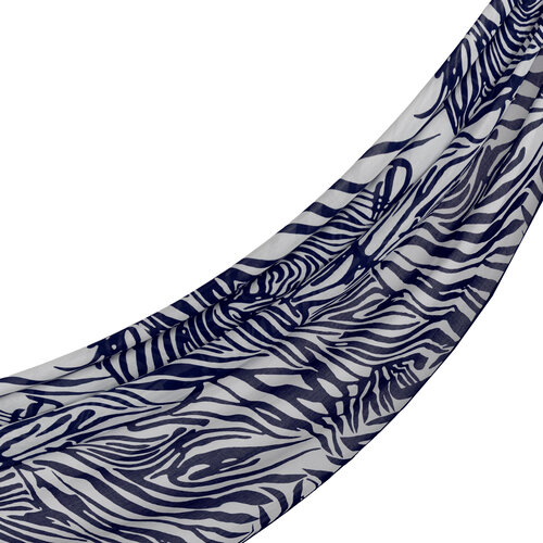 Navy Zebra Print Cotton Scarf