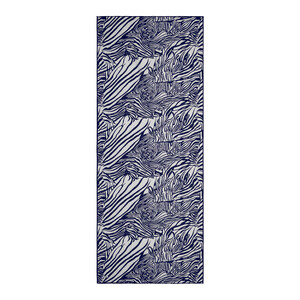 Navy Zebra Print Cotton Scarf - Thumbnail