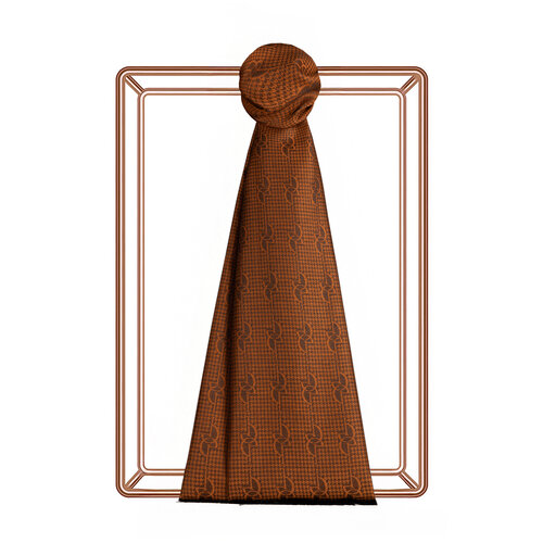 New Copper IE Monogram Cotton Silk Scarf