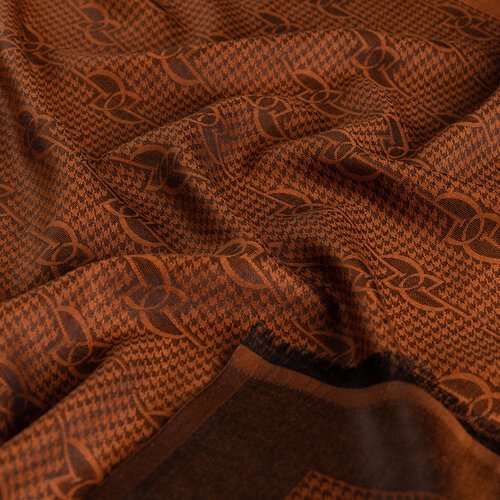 New Copper IE Monogram Cotton Silk Scarf