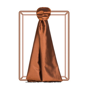 New Copper Plain Silk Scarf - Thumbnail