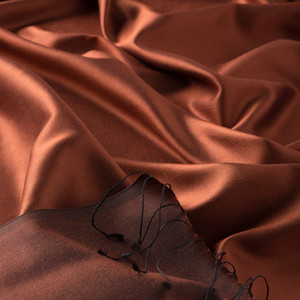 New Copper Reversible Silk Scarf - Thumbnail